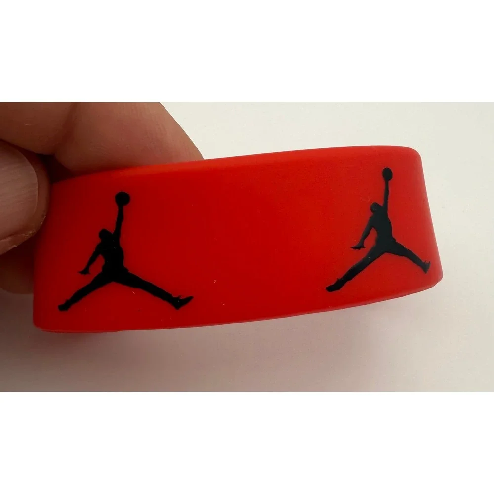 Vintage Nike Air Jordan Silicone Wristbands Set Red Black Yellow I Own The Ball